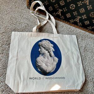 Wedgwood Blue White Canvas Tote Bag, NEW
